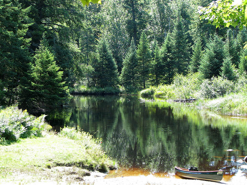 Oswegatchie River access near Fine, New York.