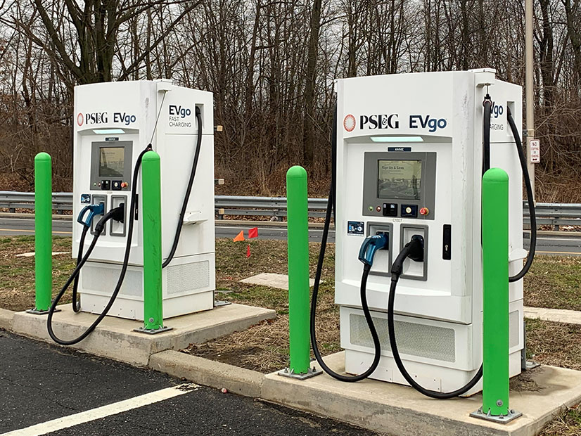 New Jersey is looking to increase the number of electric chargers on the main tourist corridors, such as the New Jersey Turnpike, where these chargers are located on the Molly Pitcher Service Plaza in Cranford.