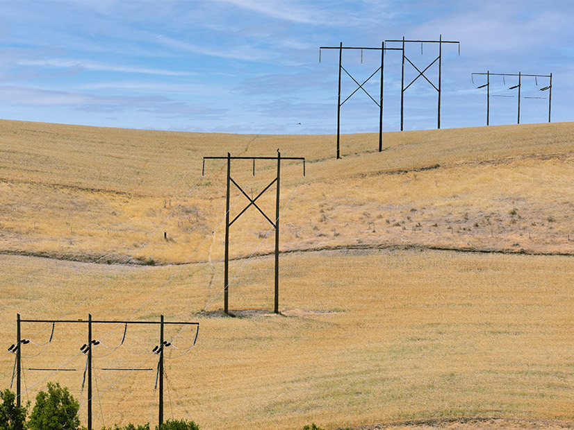 Transmission line in Umatilla County, Oregon.