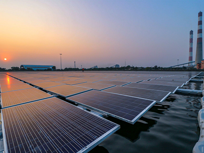 European photovoltaics firm Ciel et Terre is partnering with BlueWave Solar to bring floating solar panel systems, like the one seen here,  to the northeast.