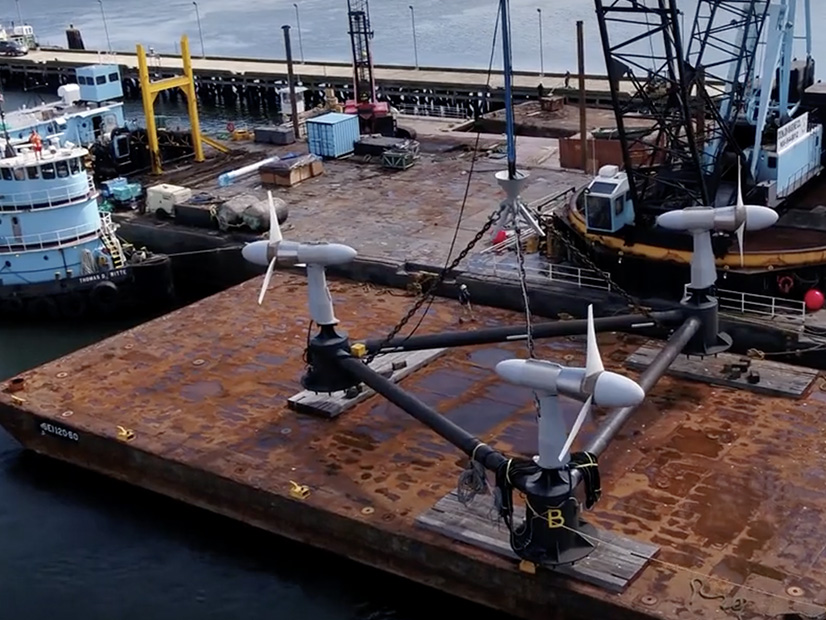Roosevelt Island Tidal Array: Verdant Power's project of three tidal power turbines in the East River is an example of new renewable energy resources coming onto the grid.