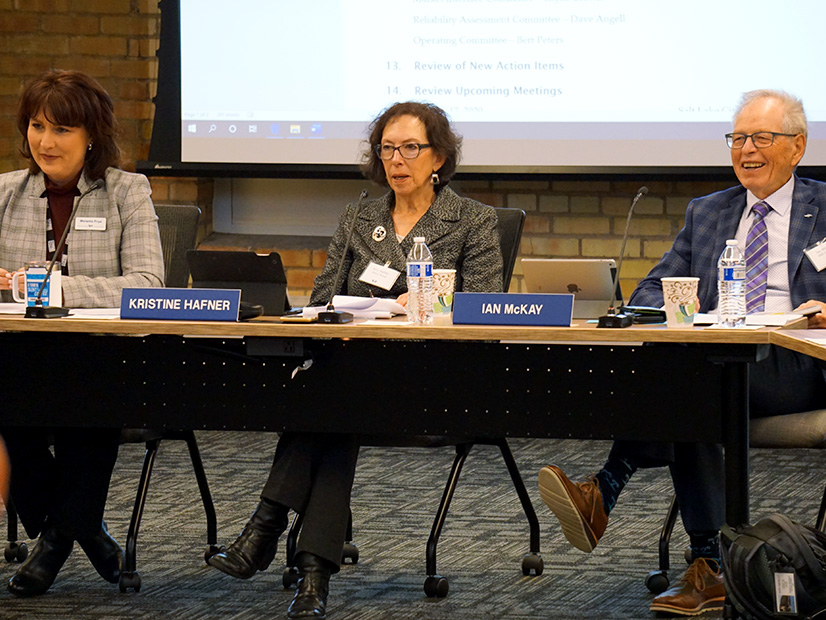 WECC CEO Melanie Frye with board members Kristine Hafner and Ian McKay at WECC's last in-person board meeting in March 2020.
