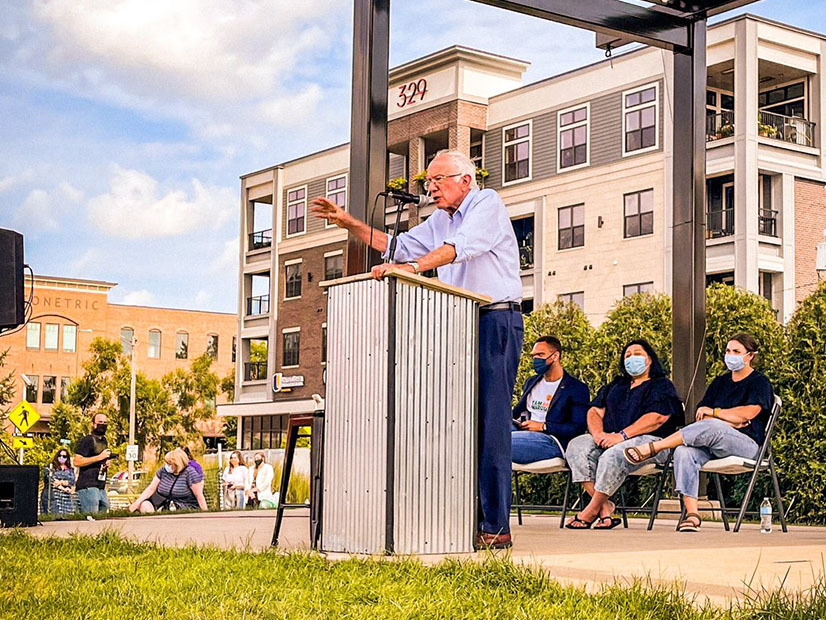 Vermont Sen. Bernie Sanders visited Cedar Rapids, Iowa, over the weekend as part of his ongoing efforts to garner support for the $3.5 trillion budget reconciliation bill.