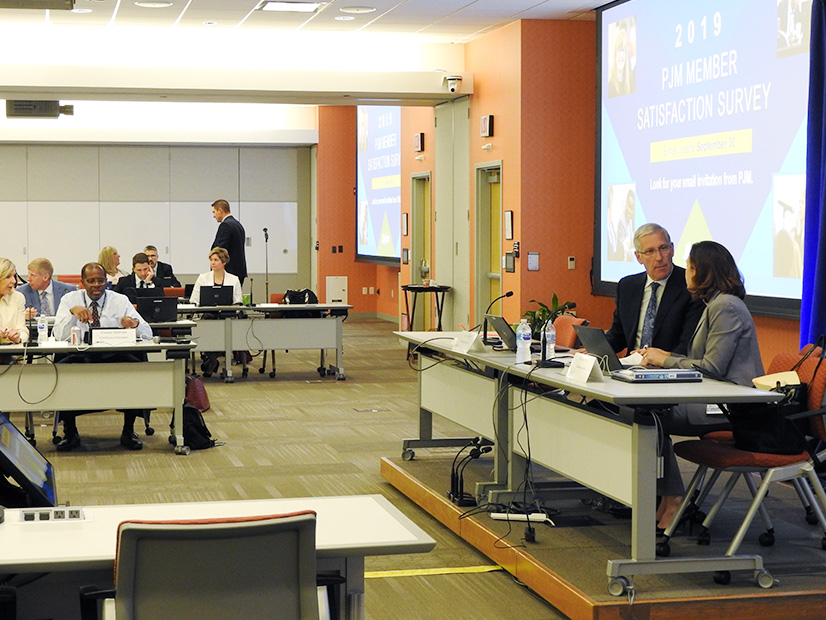 PJM officials and stakeholders hold a meeting at the PJM campus in Valley Forge in August of 2019.