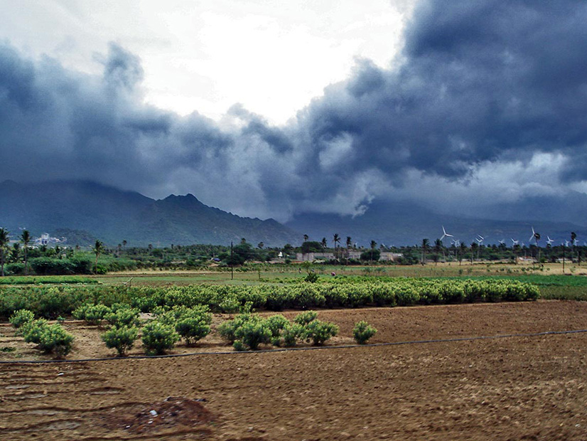 Monsoon clouds near Nagercoil, India.