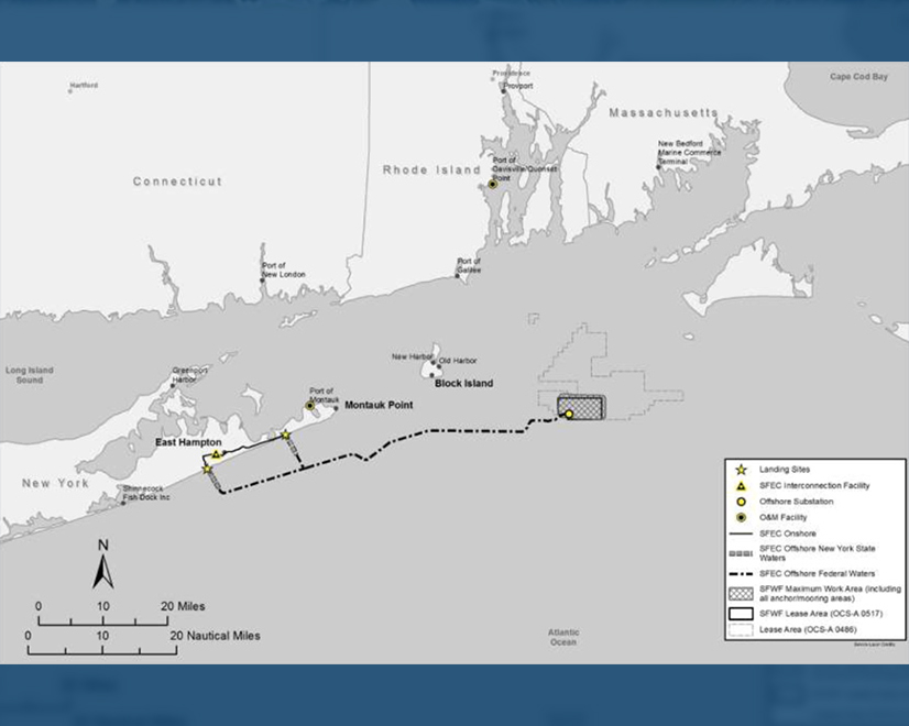 South Fork Wind Farm project map.