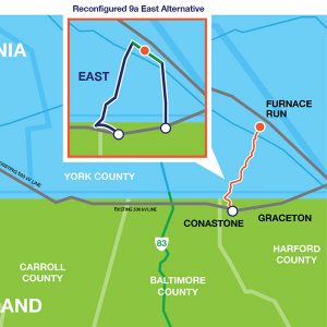 Transource's proposed alternative plan for the eastern segment of its Independence Energy Connection project
