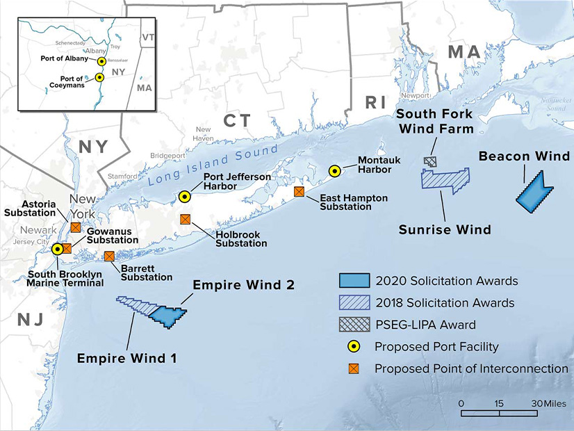 Overview of active New York offshore wind development