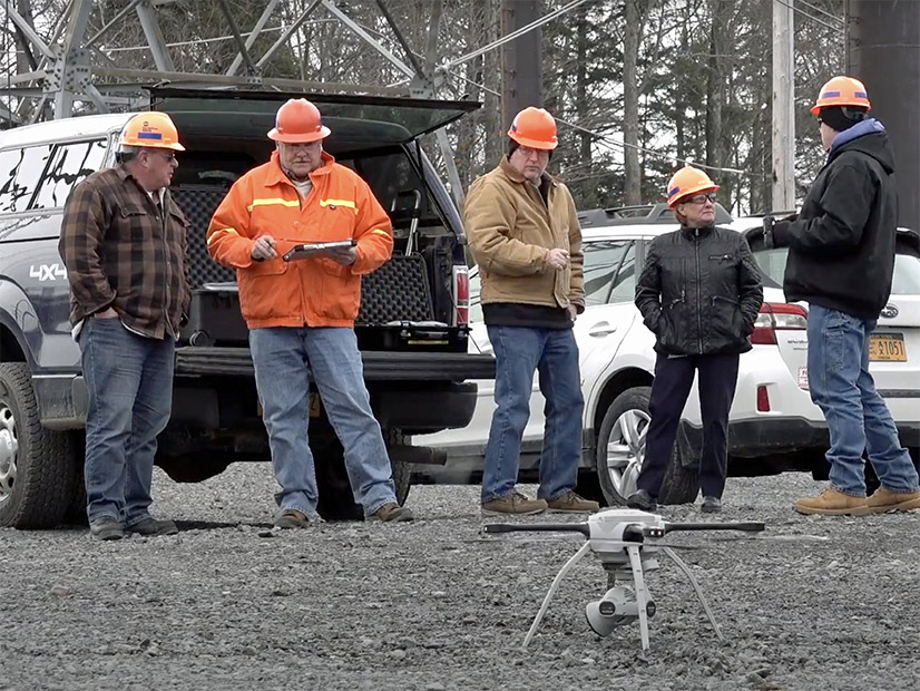 New York Power Authority personnel use drones to inspect utility infrastructure.
