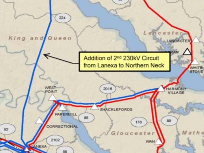 A map PJM filed with FERC showing the transmission construction work that led to the spiking prices in the case.