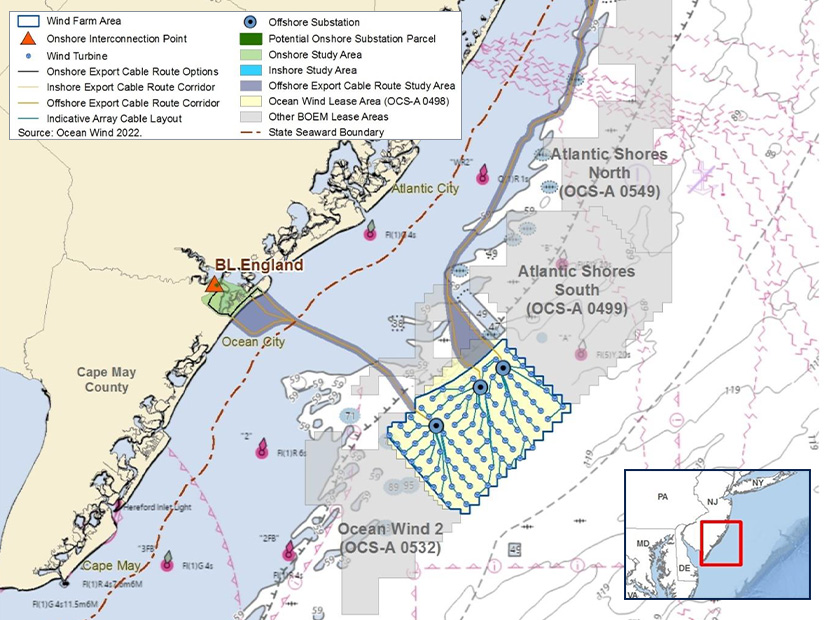 The Ocean Wind 1 project is located on the Outer Continental Shelf, approximately 15 miles from the New Jersey coast.