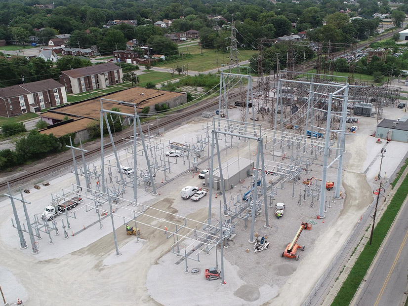 Construction of an Ameren Illinois substation