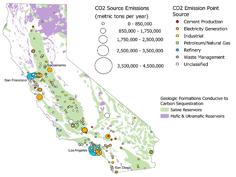 Under one requirement of SB 905, the California Geological Survey will identify high-quality locations for CO2 injection wells.