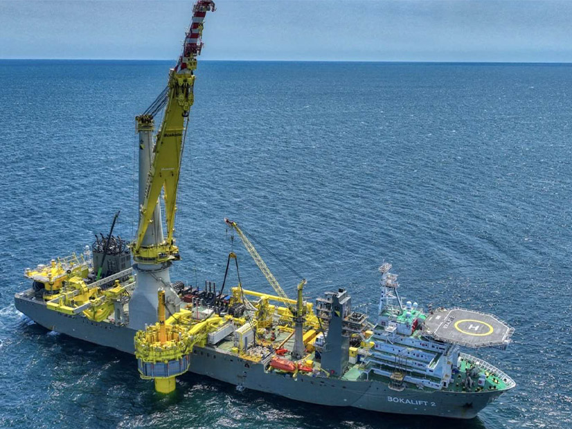 Construction on the South Fork Wind project off the coast of Rhode Island. 