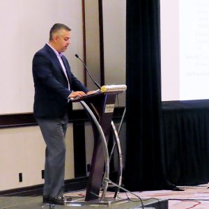 NERC's John Moura at the ERO's quarterly technical session in August 2023 NERC's John Moura at the ERO's quarterly technical session in August 2023