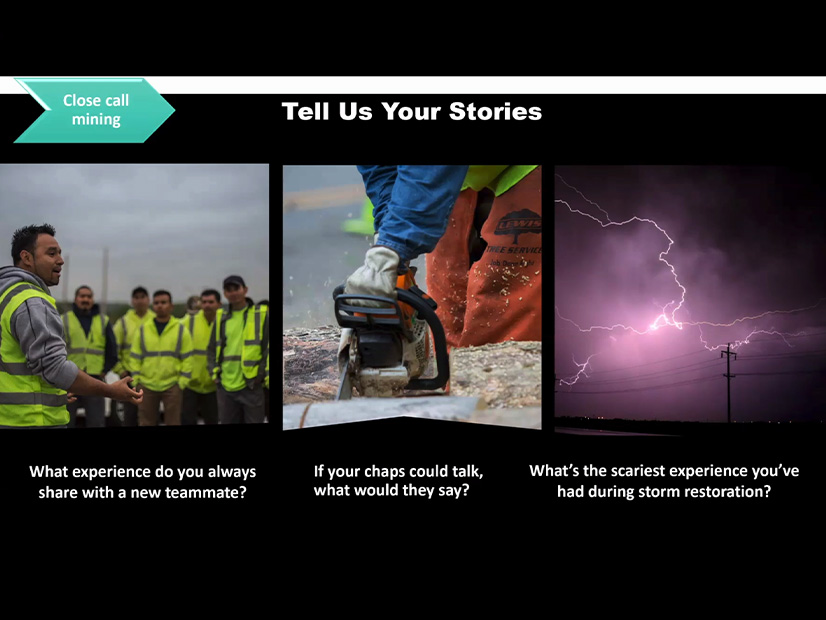 The team from Lewis Tree Service shared some of the questions asked as part of their close call mining process.