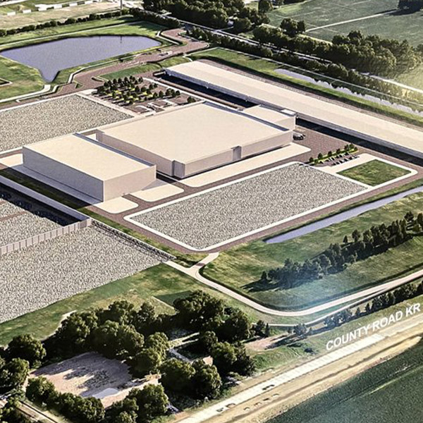 Artist's rendering of Microsoft's planned data center in Mount Pleasant, Wis.