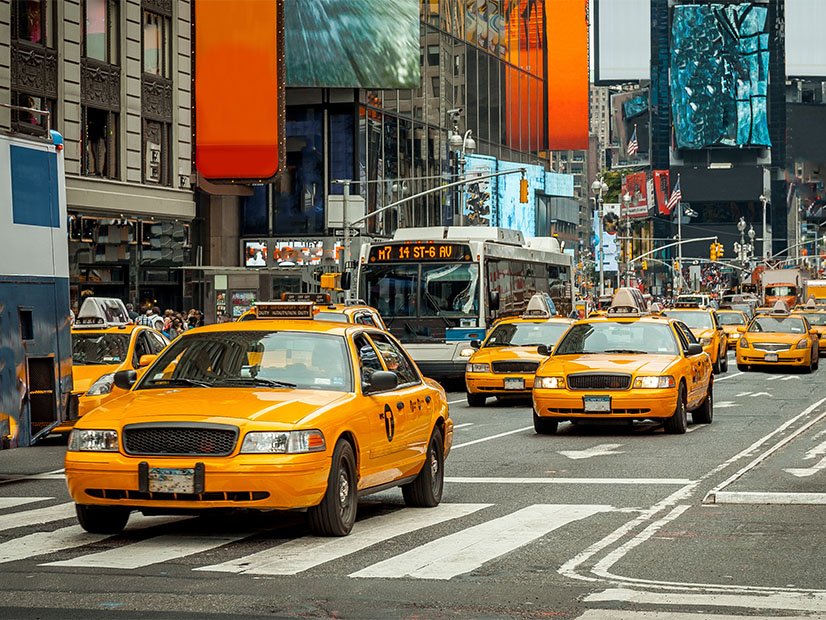 New York City yellow taxis and for-hire cabs 