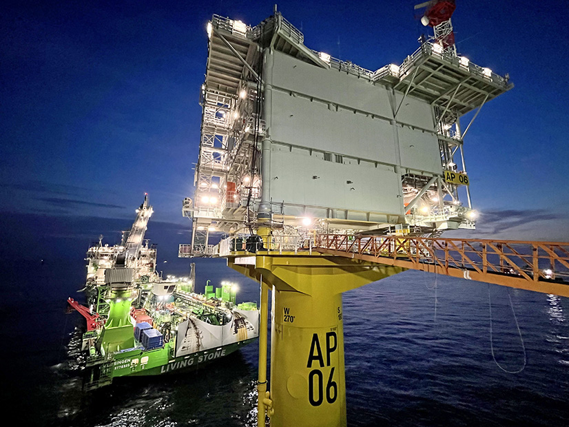 Work continues on the substation for Ørsted's South Fork Wind project off the New England coast earlier this month.