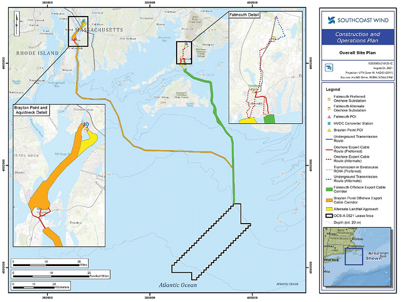 The project plan for SouthCoast Wind.