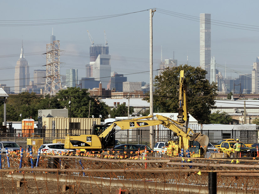 Work is shown Tuesday on the Champlain Hudson Power Express converter station in New York City.