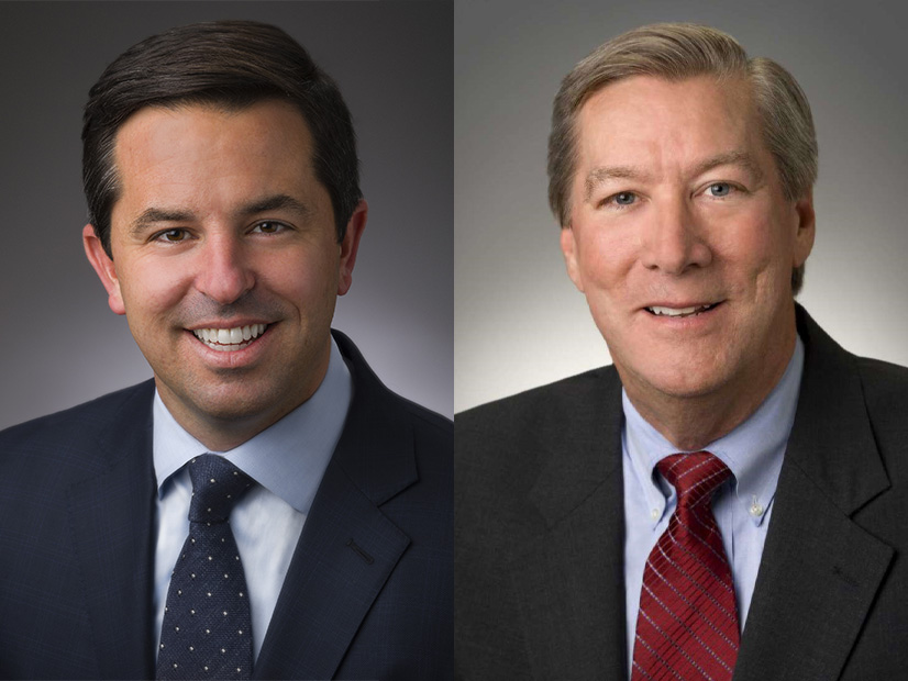 Jason Wells (left) will replace David Lesar as CenterPoint Energy's CEO in January. 