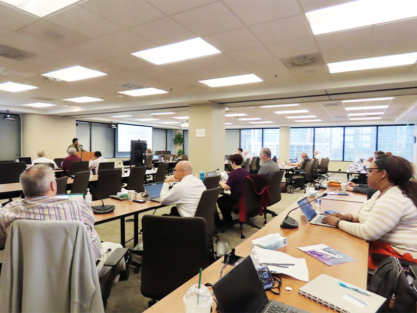 NERC's Latrice Harness addresses attendees at the North American Generator Forum's annual compliance conference.