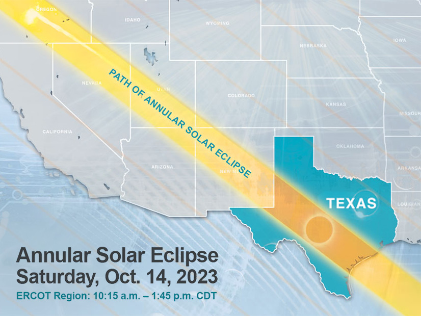 The solar eclipse's path over Texas.