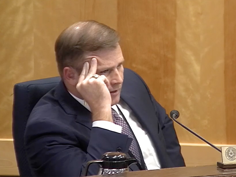 Commissioner Will McAdams questions ERCOT's Kristi Hobbs. Commissioner Will McAdams questions ERCOT's Kristi Hobbs.