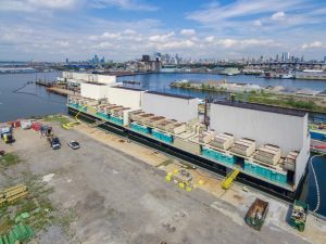 Gowanus barge-mounted natural gas generating station in Brooklyn, N.Y. Gowanus barge-mounted natural gas generating station in Brooklyn, N.Y.