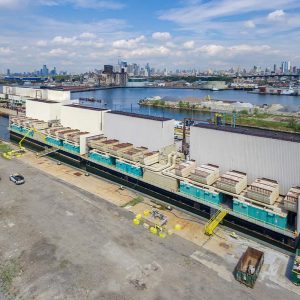Gowanus barge-mounted natural gas generating station in Brooklyn, New York