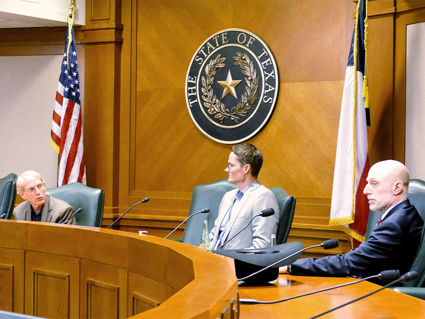 From left: Oncor's David Treichler, Cypress Creek's Matthew Crosby and consultant Warren Lasher debate the need for more transmission.