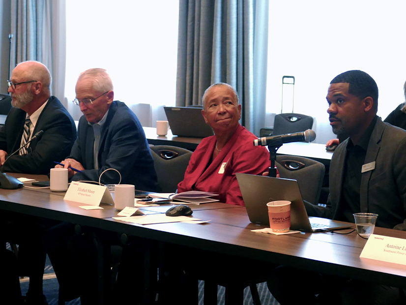 The Interim Markets+ Independent Panel (from left, SPP directors John Cupparo, Steve Wright, Liz Moore), with SPP's Antoine Lucas, have approved additional tariff language.