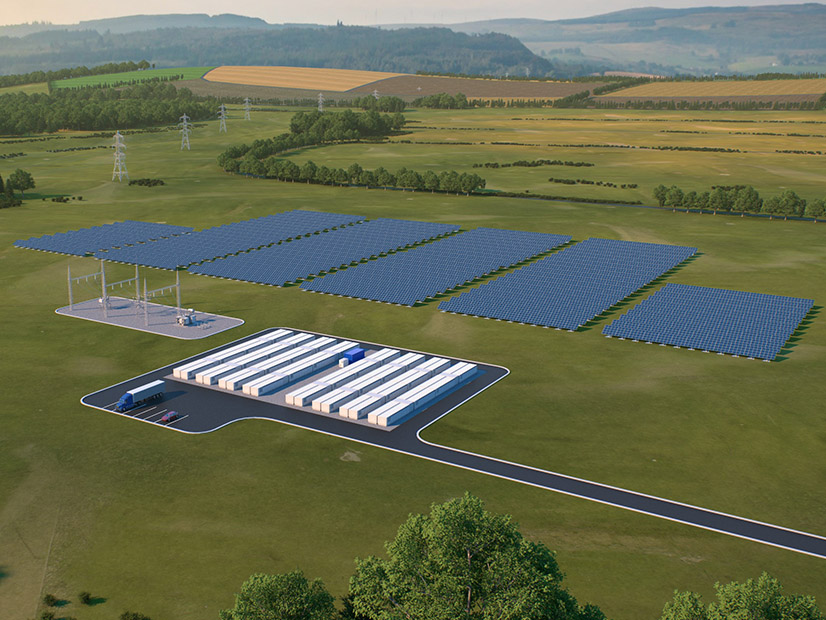 A rendering shows Form Energy's planned long-duration energy storage project in Mendocino County, California.