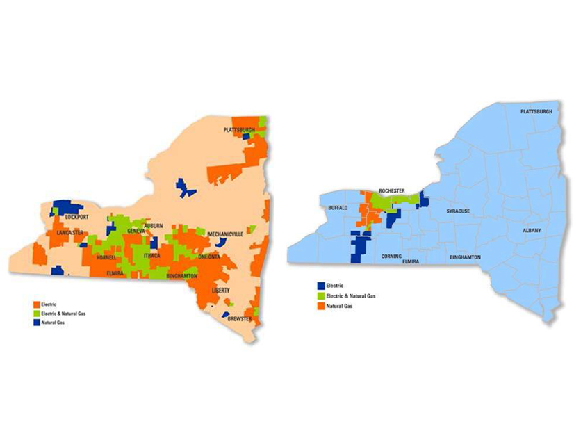 Service areas of New York State Electric & Gas (NYSEG) and Rochester Gas and Electric (RG&E)