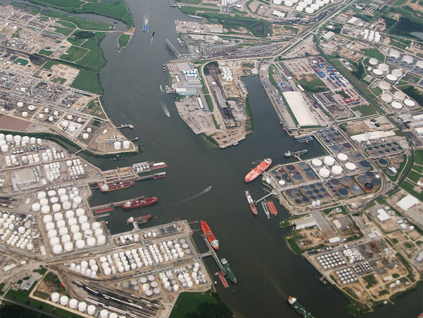 Aerial view of the Houston Ship Channel