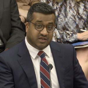 PJM Senior Vice President of Governmental and Member Services Asim Haque speaks during a joint public hearing held by Ohio and Pennsylvania lawmakers Feb. 1.