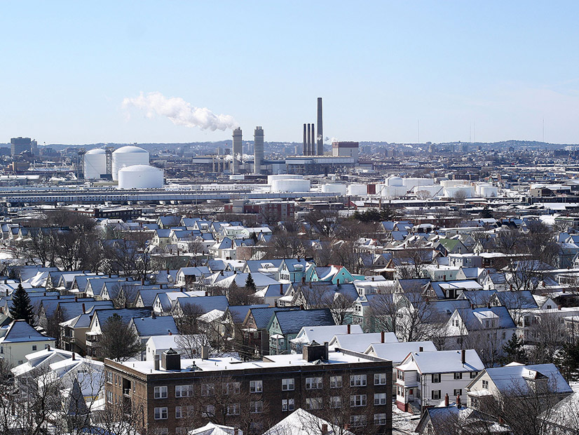 Aerial view of the Mystic Generating Station in Everett, Mass.