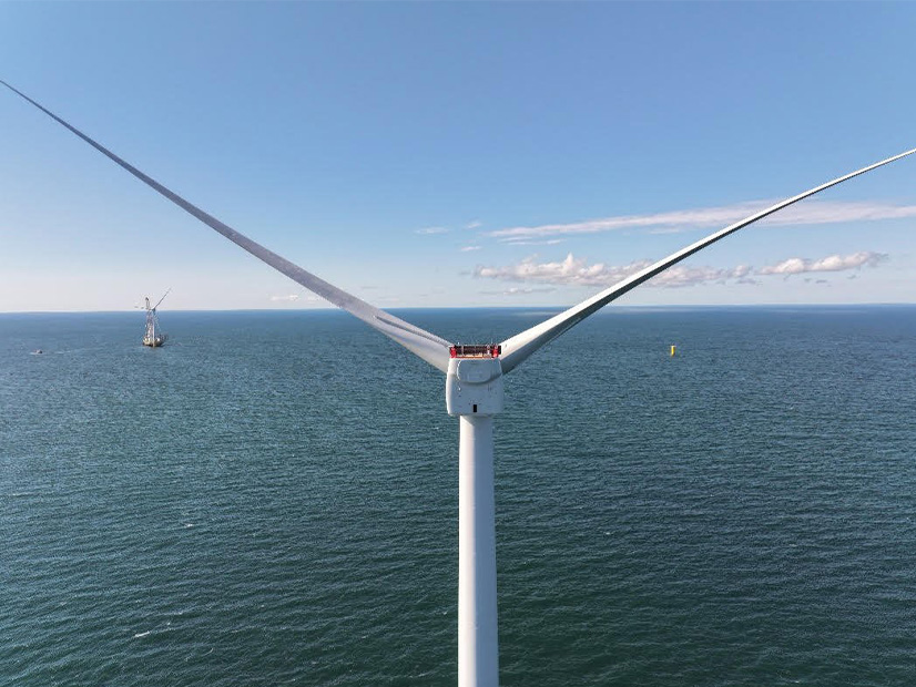 A turbine stands at the Vineyard Wind project south of Martha’s Vineyard, Massachusetts.