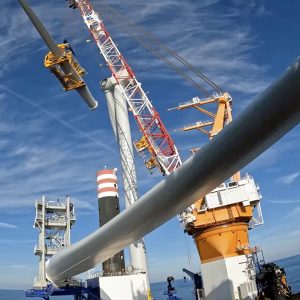 Construction work continues on South Fork Wind. Eversource has reached a deal to divest its interests in South Fork and other offshore wind projects.