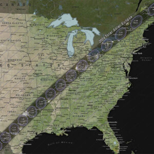 Map shows the path of totality for the April 8, 2024, solar eclipse.