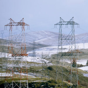 BPA transmission lines on the Washington side of the Columbia River near The Dalles Dam.