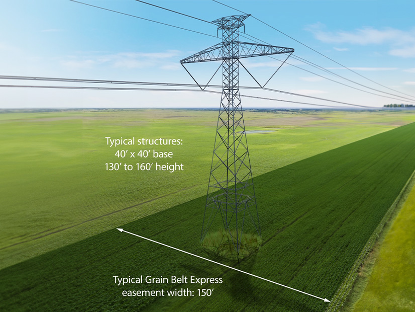 A Grain Belt Express tower visualization prepared for landowners 