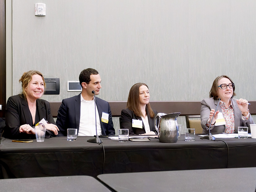 From left: Kathleen Schmid, Zachary Steinberg, Danielle Manley and Susanne DesRoches hold a roundtable discussion on building decarbonization at IPPNY’s 2024 Clean Energy Spring Conference in Albany, N.Y.