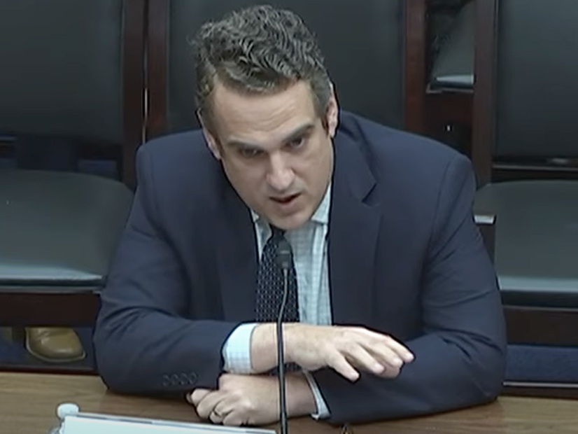 Former FERC Commissioner James Danly (now a partner at Skadden) testifies before the subcommittee on Tuesday.