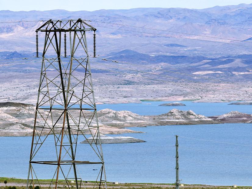 Transmission line near Lake Mead in Nevada.
