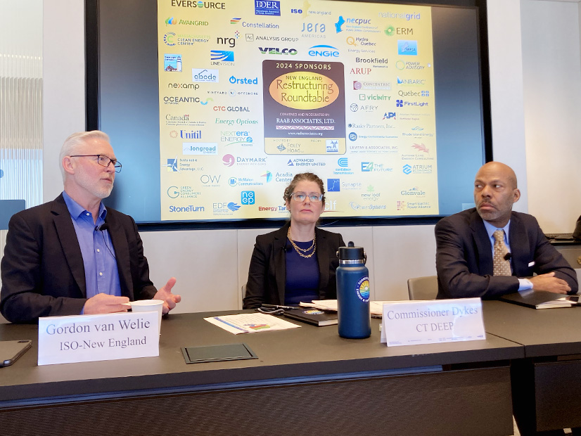 From left: Gordon van Welie, ISO-NE; Commissioner Katie Dykes, CT DEEP; Charles Dickerson, Northeast Power Coordinating Council