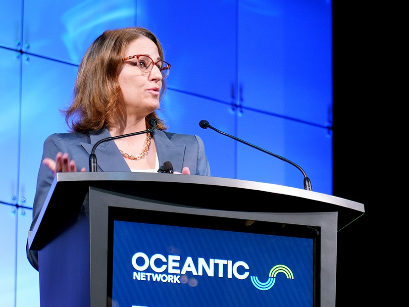 Doreen Harris, president of the New York Energy Research and Development Authority, delivers a keynote address at IPF24 in New Orleans on April 24.