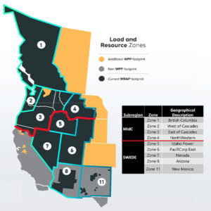 The summer load and resource zones for the Western Resource Adequacy Program