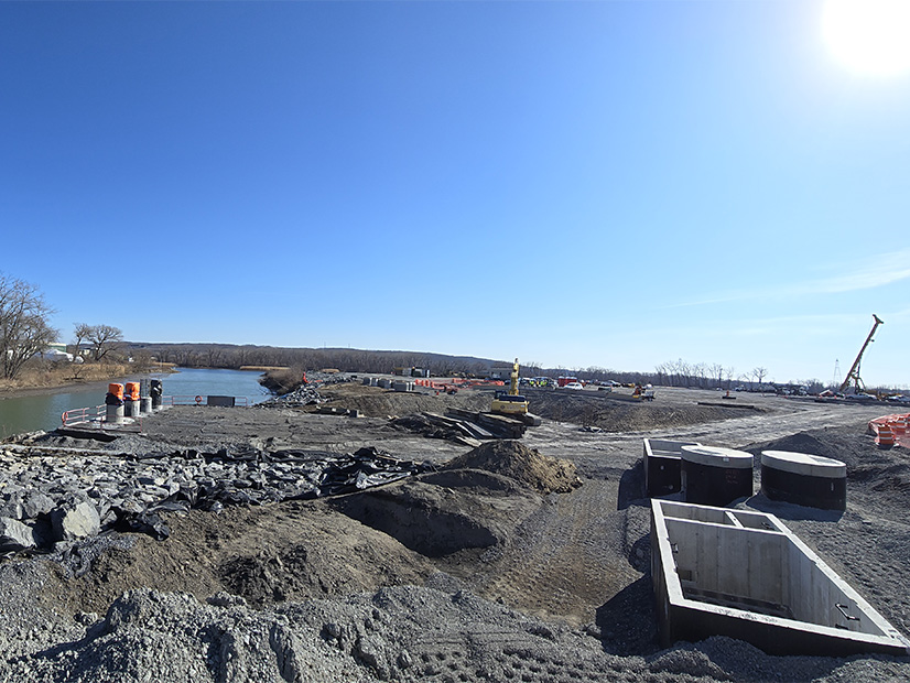 Work is shown underway recently on a site being prepared for offshore wind manufacturing at the Port of Albany, N.Y.